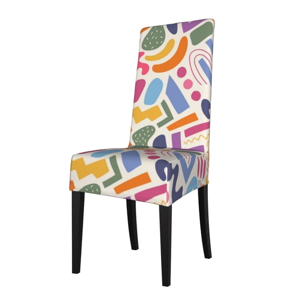 ZICANCN Abstract Geometric Pattern Chair Protectors Seat Covers , Dining Chair Slipcovers for Dining Room Hotel Kitchen Color