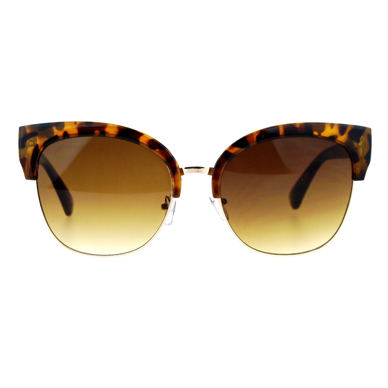 SA106 sa106 retro womens half horn rim cat eye sunglasses peach