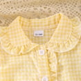 thumbnail image 5 of mgoYE Toddler Girl Button Shirt Tie Knot Shirt Plaid Blouse Sleeveless Ruffled Tops Kids Baby Summer Clothes Size 12-18 Months Yellow, 5 of 9