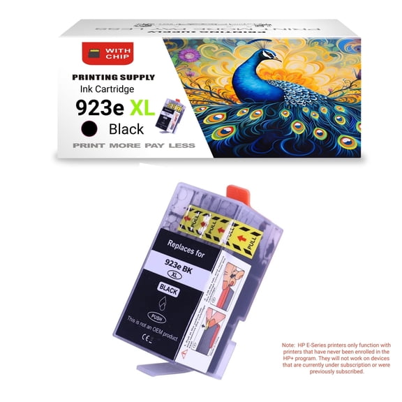 New Cartridge Compatible to 923e Black Ink Cartridge Replacement for OfficeJet 8120 8122e 8123 OfficeJet Pro 8130 8135e 8138e 8139e Printer