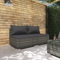 thumbnail image 1 of vidaXL 2 Piece Garden Lounge Set with Cushions Poly Rattan Grey, 1 of 3