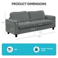 thumbnail image 2 of ZAFLY 85” Deep Seat Couch with USB Charging Port, Corduroy Oversized Sofas and Couches for Apartment/Living Room - Light Gray, 2 of 8