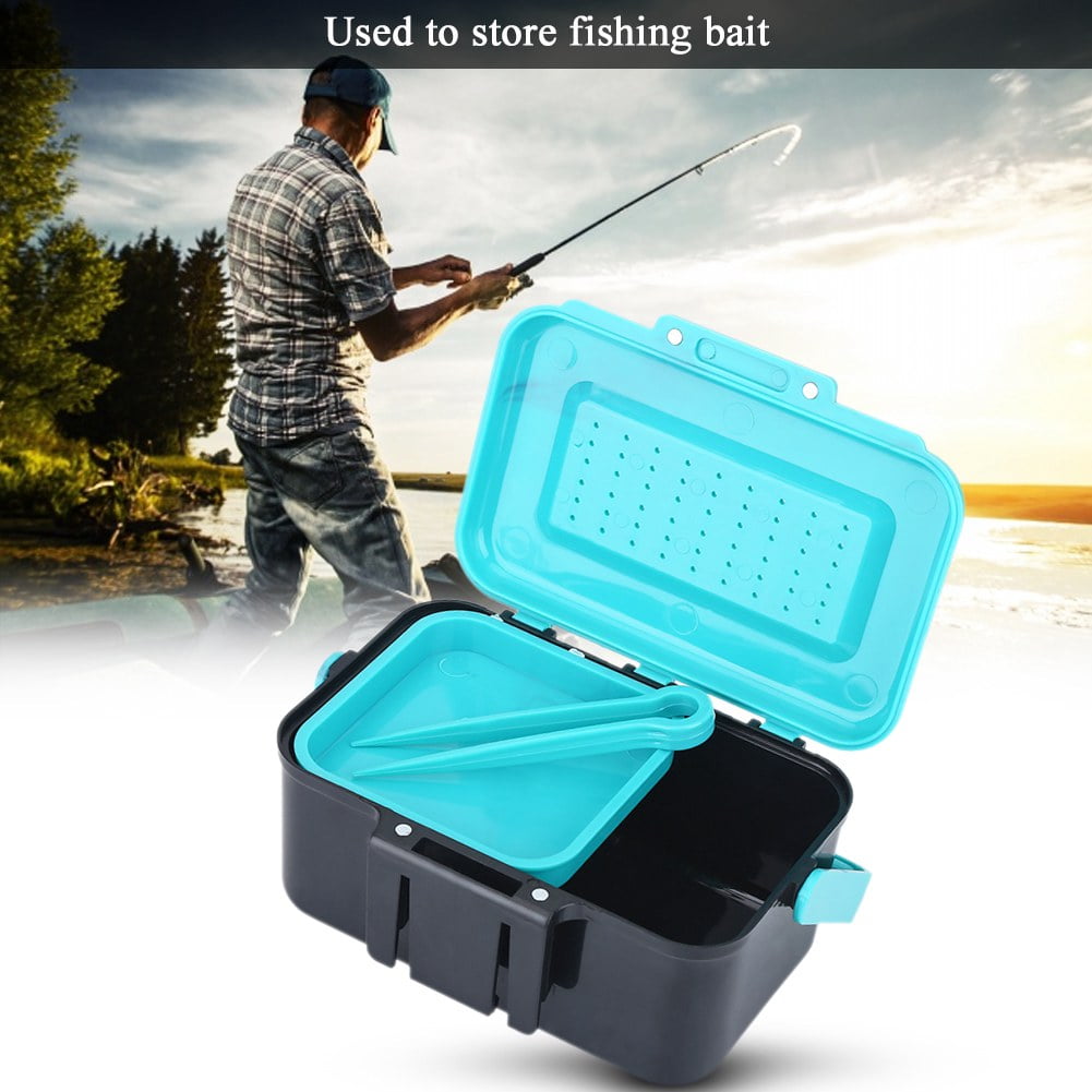 Portable Durable Plastic Fishing Bait Holder Box Worm Earthworm