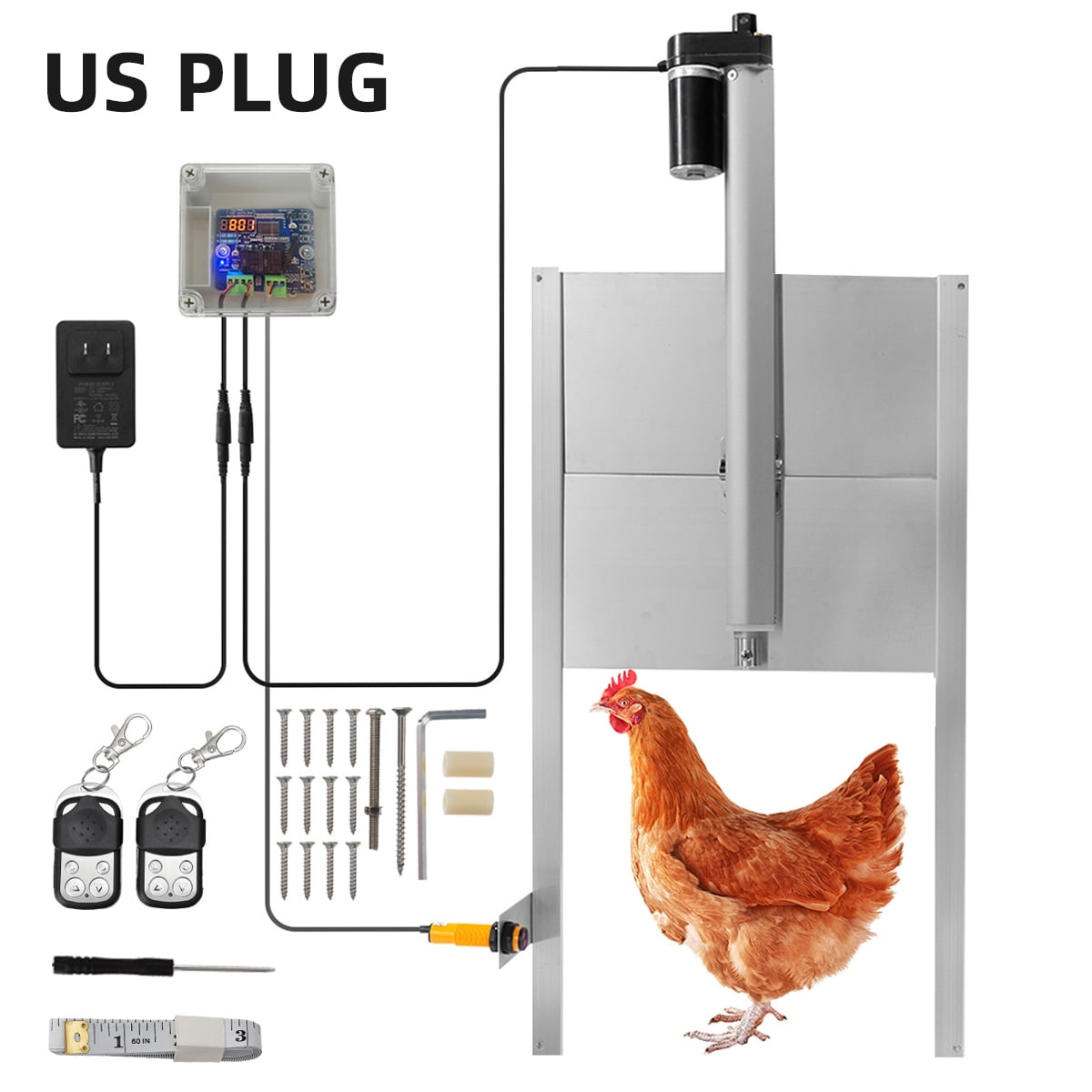 PetCozife Automatic Chicken Coop Door, Remote Control Aluminum Chicken
