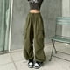 thumbnail image 2 of Mujeres Casual Y2K Streetwear Pantalones De Carga Holgado Pierna Ancha Recta Largos Bolsillos Grandes Baile De Gran Tamaño, 2 of 4