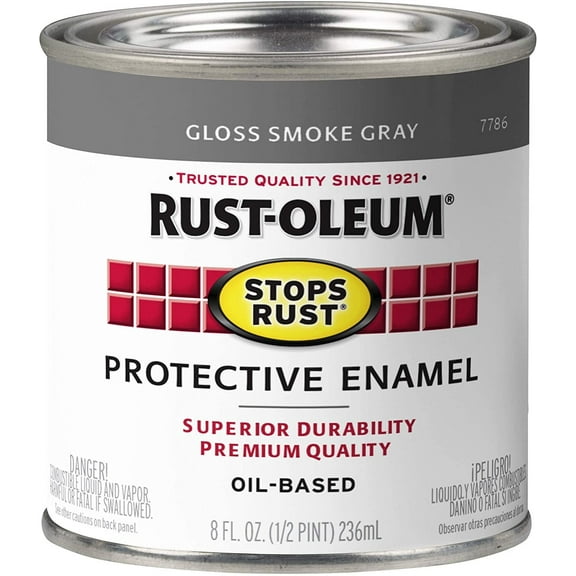 Rust-Oleum 7786730 Stops Rust Smoke Gray Protective Enamel, 8 fl oz