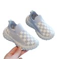 thumbnail image 6 of Willtoo Kids Slip On Knit Sneakers Breathable Mesh Checkered Pattern Walking Shoes Lightweight Non-Slip Casual Running Sport Shoes, 6 of 6