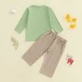 thumbnail image 6 of Caqnni Toddler Baby Girl Fall Outfit Sweatshirt Tops + Elastic Waist Pants Winter Clothes for Girls 6 9 12 18 24 Months Pajamas & Dailywear Setï¼2-3 Yearsï¼Green, 6 of 9