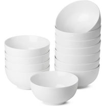 BTaT White Soup Bowls Set of 12 16 Ounces Porcelain Dishes for Soup Rice Salad Noodle Microwave Oven Freezer Dishwasher Safe Deep White Cereal Bowls for Kitchen Christmas Gifts