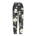 thumbnail image 4 of Taqqpue Women Floral Pants Casual Printed Elastic Waist Drawstring Pants Loose Fit Plus Size Trousers for Women, 4 of 5