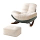 thumbnail image 5 of Mecedora individual con taburete reposapiés, sofá perezoso, sillón con otomana, cojín acolchado, mecedora reclinable para jardín y patio base verde, 5 of 8