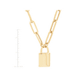 thumbnail image 5 of Women's Welry 3.8mm Paperclip Chain Lock Pendant Necklace in 10kt Yellow Gold, 20", 5 of 7