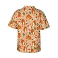 thumbnail image 4 of Xecao Squirrel And Mushroom print Hawaiian shirt - a stylish short-sleeve button-down for men, perfect for casual beach and tropical outings., 4 of 9