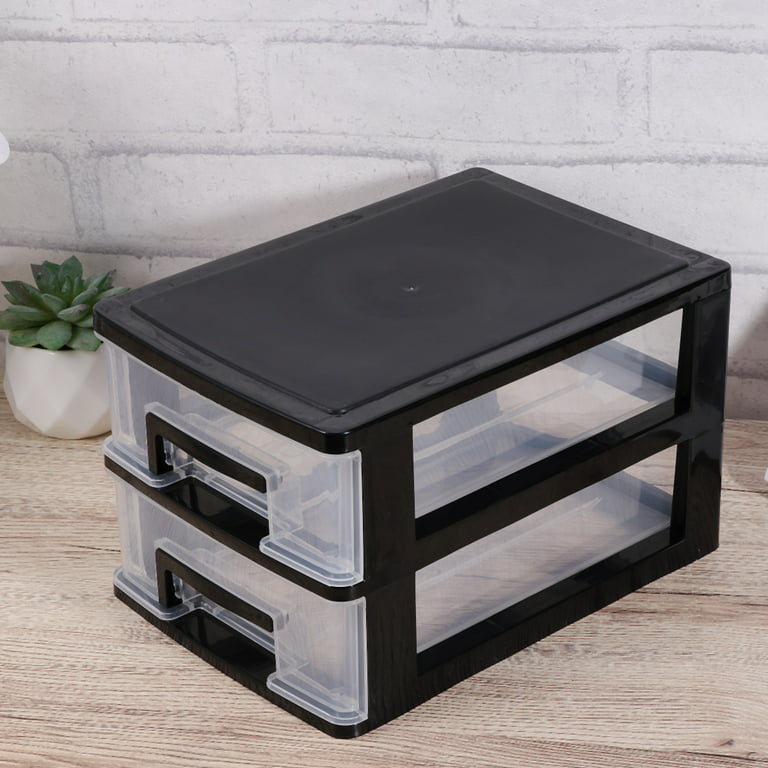 Storage Drawers Organizer Drawer Plastic Small Box Three Container Stackable Tier 6 Bins Shelves Cosmetic 3 Closet Type, Size: 21.1x15.2x25.2cm