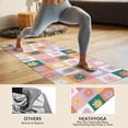 thumbnail image 4 of Colorful Daisy Flower Checkered Pattern Hot Yoga Mat Towel Non Slip for Hot Yoga - Quick-Drying Yoga Mat Cover with 4 Corner Pockets with Travel Bag - Hot Yoga Towel Non Slip 70"x26", 4 of 6