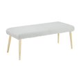 thumbnail image 2 of Nathaniel White Faux Fur Bench - Upholstered - Gold Metal Legs, 2 of 9