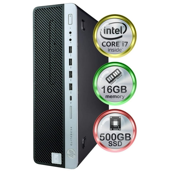 Restored HP ProDesk 600G3 Desktop Computer Quad Core Intel i7 (3.4GHz) 16GB DDR4 RAM 500GB SSD Solid State Windows 10 Professional Home or Office PC (Refurbished)