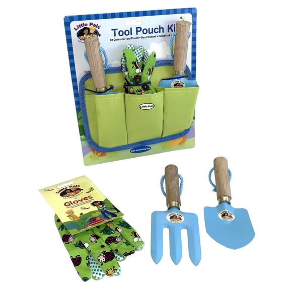 Tierra Garden Little Pals Kids Tool Pouch Kit, Play Gardening Tools