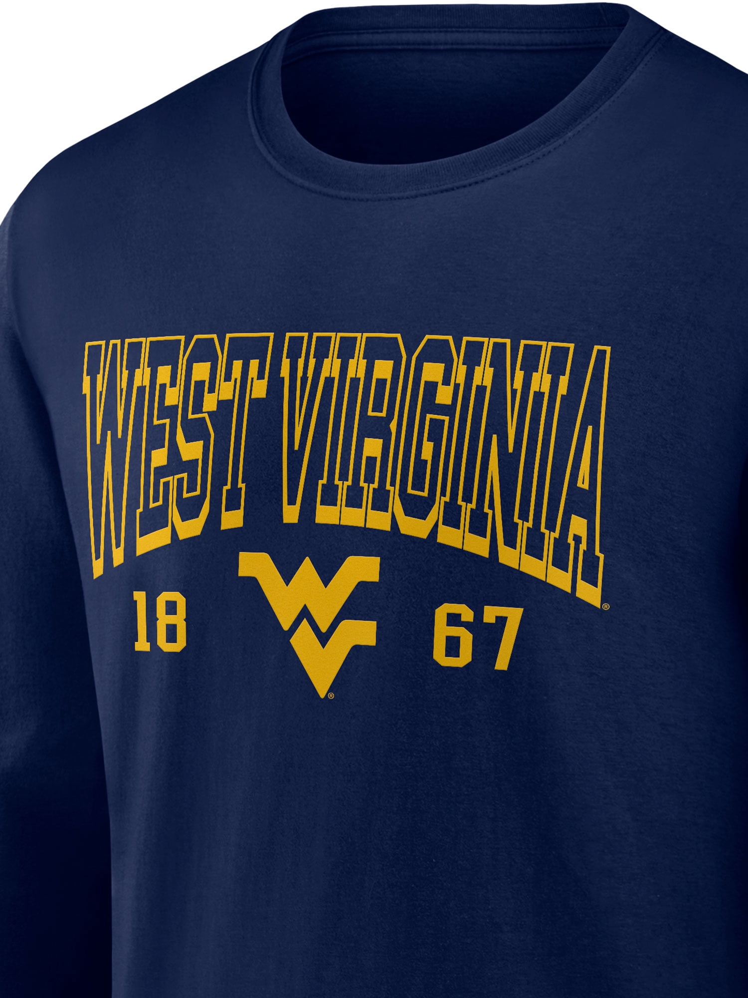 NCAA West Virginia Mountaineers Men's Cotton Navy Long Sleeve T-Shirt