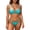 Blue, variant on Ecqkame Bikini Sets for Women Solid Color Two Piece Bathing Suit V Neck Tie Backless Push-Up Vacation Swimsuit Black S