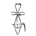 thumbnail image 4 of Sakmal White Women Bathing Suits Tummy Control Triangle Sexy One Piece Swimsuits Solid Halter Swimwear, 4 of 4