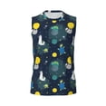 thumbnail image 6 of Lsque Space and Animals Print Men's Cotton Blend Sleeveless Muscle Shirts (S-3XL)- Moisture Wicking, Odor Protection, UPF 30+,X-Large, 6 of 8