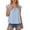 Light Blue, variant on Women's Casual Tie Neck T Shirts Short Sleeve Solid Color Print Basic Vacation Tees 2026 Summer Trendy Tops