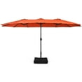 thumbnail image 1 of Patiojoy Parasol de Patio Double Face de 15 Pieds avec Base, Parasol de Marché Extra-Grand pour l'Extérieur, Orange, 1 of 8