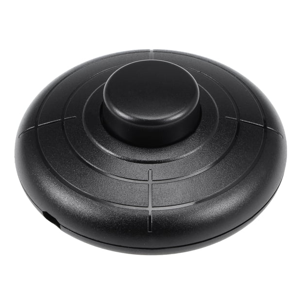 Pedal de pie redondo Uxcell con botón de presión, interruptor de pie de enclavamiento, nylon negro 1 pieza