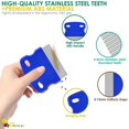 thumbnail image 4 of Stainless Steel Flea Lice Comb - 6 Pack, Rounded Teeth for Dog Cat Grooming, 2-in-1 Tear Stain Remover, Dematting Tool - Small, Medium, Large Pets, 4 of 4