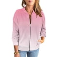 thumbnail image 5 of cocolona Fall Jackets for Women Long Sleeve Zip Up Sweatshirts Jacket Fashion Casual Gradient Color Coat Tops with Pockets, 5 of 5