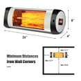 thumbnail image 2 of Gymax Wall-Mounted Electric Heater Patio Infrared Heater W/ Remote Control, 2 of 10