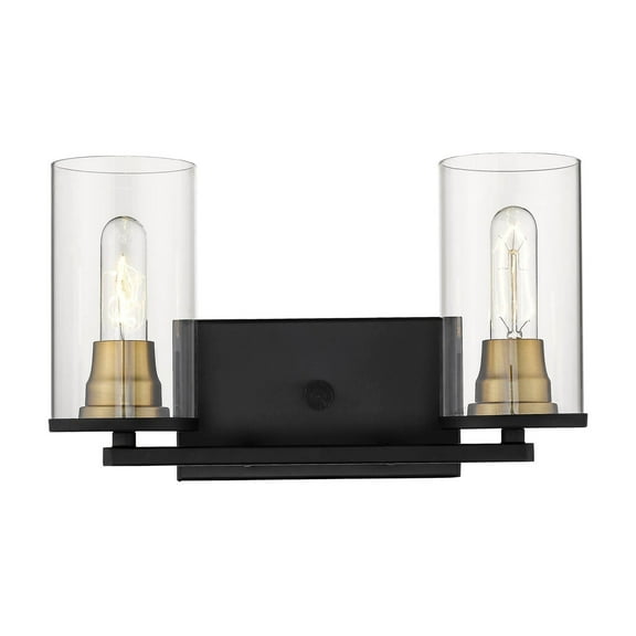 Millennium Lighting Pasadena 2 Light Matte Black/Heirloom Bronze Bathroom Vanity Light