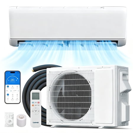 Lumiparty 12000 BTU Mini Split Air Conditioner & Heat Pump, 115V Ductless AC System, 22 SEER2 Energy Efficient, Built-in WiFi, App & Alexa Control, Cooling & Heating for up to 750 Sq.Ft