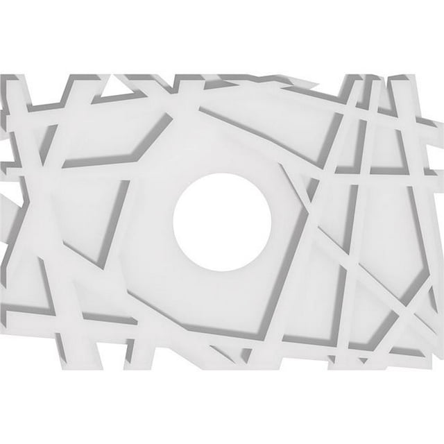 Ekena Millwork CMP18X12NO-04000 4 in. ID x 6.25 in. Rectangle Novo Architectural Grade PVC Contemporary Ceiling Medallion
