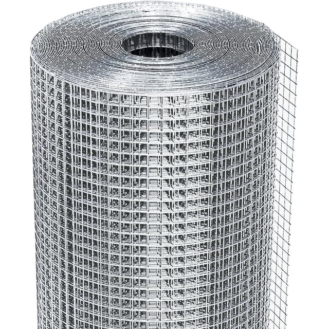 48 In x50 Ft 1/2 In Hardware Cloth 19GA Galvanized Welded Wire Mesh for Chicken Coop Garden Rabbit Fencing Predator Protection Durable Silver Roll