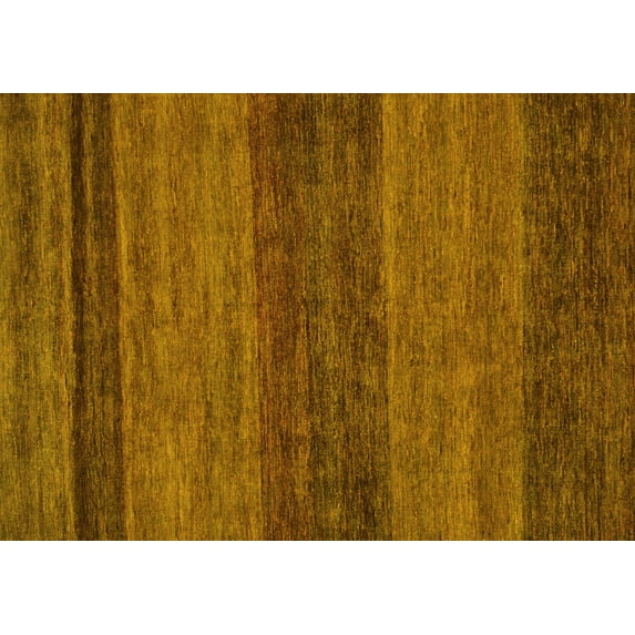 Ahgly Company Machine Washable Indoor Rectangle Abstract Yellow Modern Area Rugs, 2' x 5'