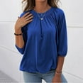 thumbnail image 6 of Women Blouses Womens Button down Shirts Short Sleeve Teacher Graphic Tees for Womens Short Sleeve Tunic Tops for Leggings Long Blouses Women Dressy Long Athletic Top Ladies Dress Tops Blue 2XL, 6 of 8