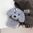 thumbnail image 5 of Compatible with iPhone 13 Mini Case Cute Plush Furry Dog Phone Case for Women Girls Girly 3D Cartoon Kawaii Case Soft TPU Shockproof Protective Cover Gray, 5 of 13