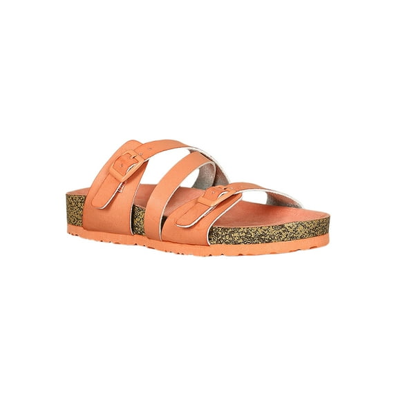 Women Buckle Double Crisscross Footbed Slide Sandals 18391