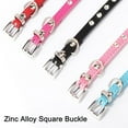 thumbnail image 4 of El collar de perro de cuero de PU es adecuado para perros pequeños, collar de perro pequeño ajustable con diamantes de imitación, 4 of 5