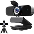thumbnail image 1 of 1080P Webcam for Computer/Laptop/Desktop/PC, External Camera with Microphone, USB Plug&, Auto Low Light Correction, Privacy Cover, Tripod, Wide Angle for Meeting/Online Video/Zoom, 1 of 7