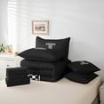 thumbnail image 5 of Feelyou Initial I Letter Bedding Comforter Set 7 Pieces for Teen, Black White Monogrammed Full Bedding Set, Checkered Buffalo Reversible Fitted Sheet Flat Sheet, Lightweight Room Decor, 5 of 7