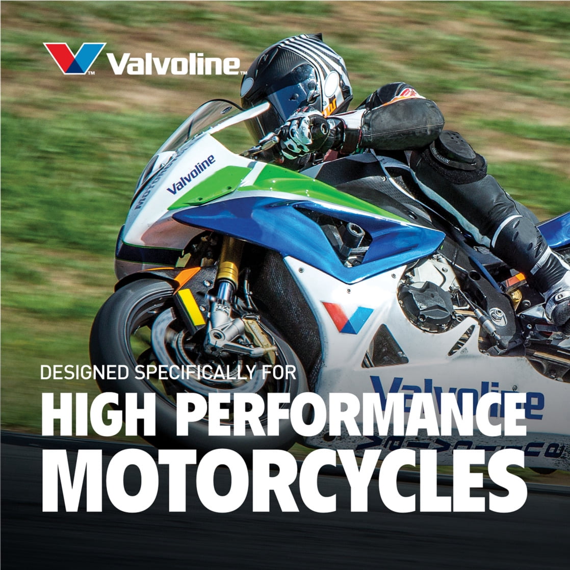 (4 pack) Valvoline 4-Stroke Motorcycle Full Synthetic 10W-40 Motor Oil 1 QT