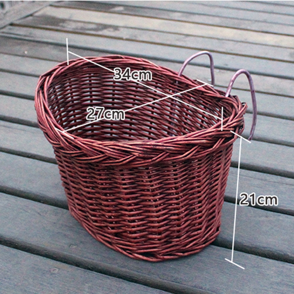 TABLZONE Willow Rattan Front Bike Basket with Handlebar Mount, Brown, Spacious Storage for Easy Carrying and Daily Use