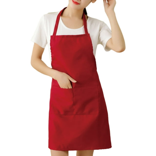 Visland Unisex Apron Long-lasting Work Apron with Pockets Adjustable Straps Cooking Apron for Grill Restaurant Bar Cafes