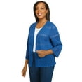 thumbnail image 3 of Alfred Dunner Womens Plus-Size  Pointelle Sweater Cardigan, 3 of 6