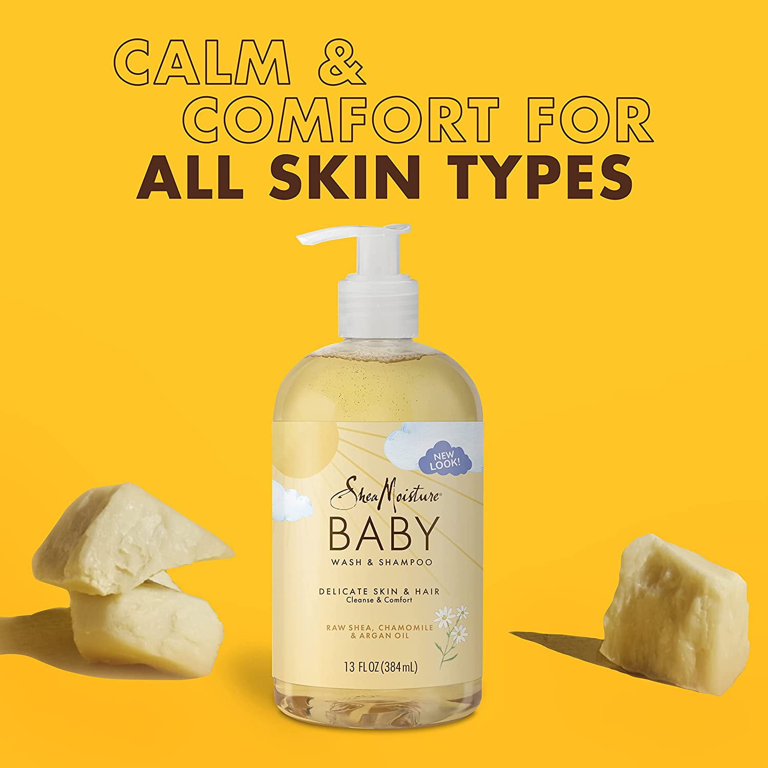 Raw Shea Chamomile & Argan Oil Baby Body Wash by Shea Moisture for Kids - 13 oz Body Wash - Pack of 2