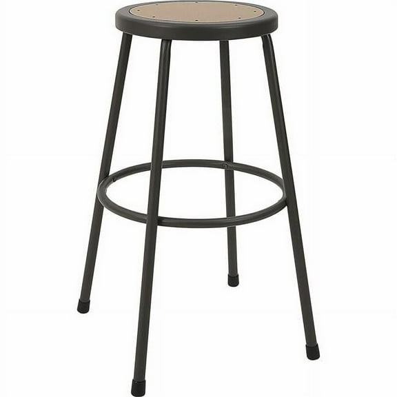 Lorell LLR83082 30 in. Metal Shop Stool with Wood & Medium Density Fiber Seat - Light Gray