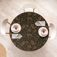 thumbnail image 4 of Ambesonne Paisley Themed Fitted Round Tablecloth, Boho Damask Grunge, 36"- 40" Diameter, Charcoal Grey and Dark Khaki, 4 of 5